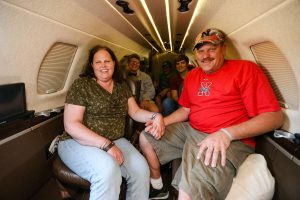 Karla and husband in plane