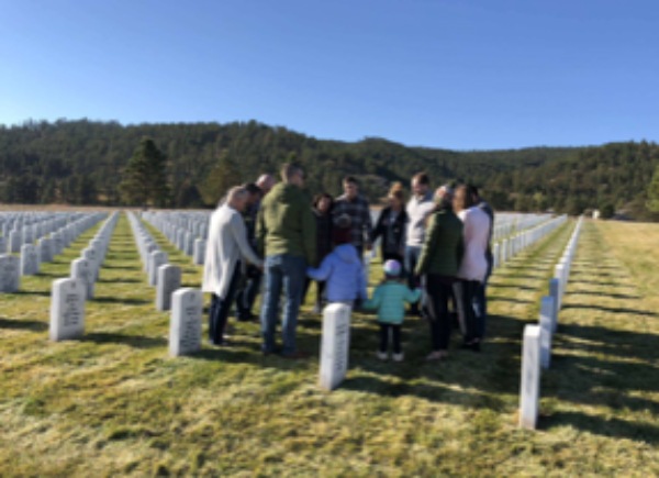 Service at the national cemetery.